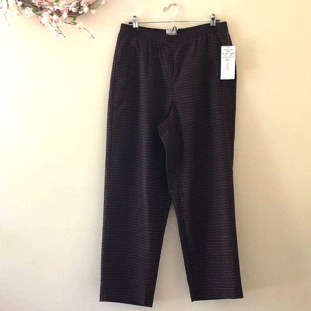 High Waisted Plaid Stretch Slacks Size 14 NWT - Picture 1 of 7